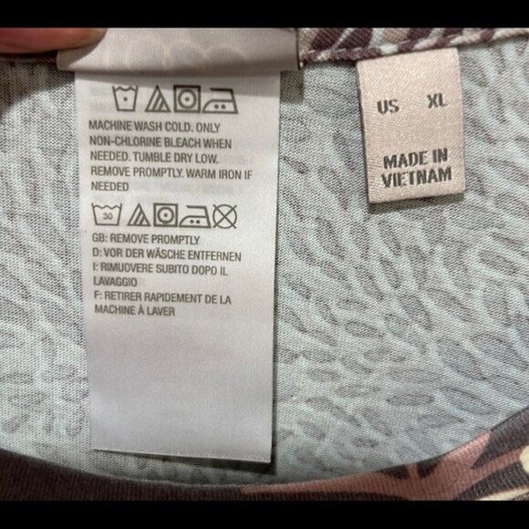 LOGO by Lori Goldstein brown leaf/animal print top - Picture 8 of 8